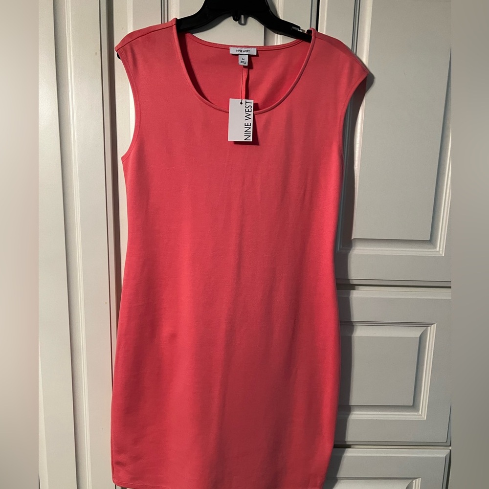 Women’s Nine West coral/peach colored medium dress new with tags